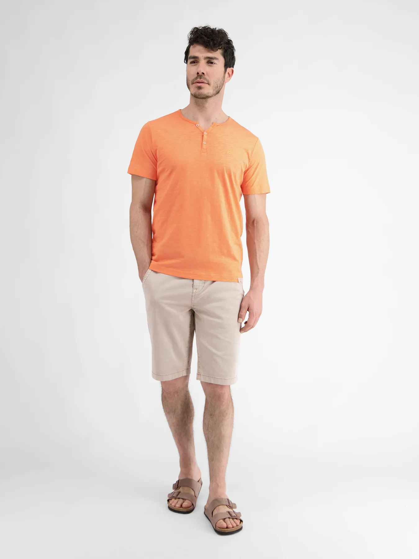 Lerros 2433908 BASIS HENLEY-SHIRT (927 MELLOW PEACH)