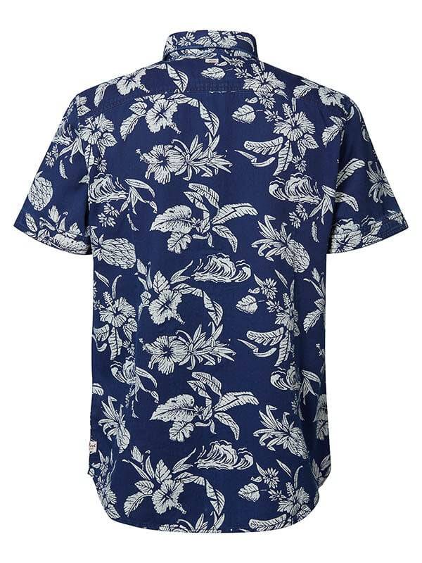 Petrol M-1020-SIS413 - Men Shirt Short Sleeve AOP (5079 Dark Indigo)