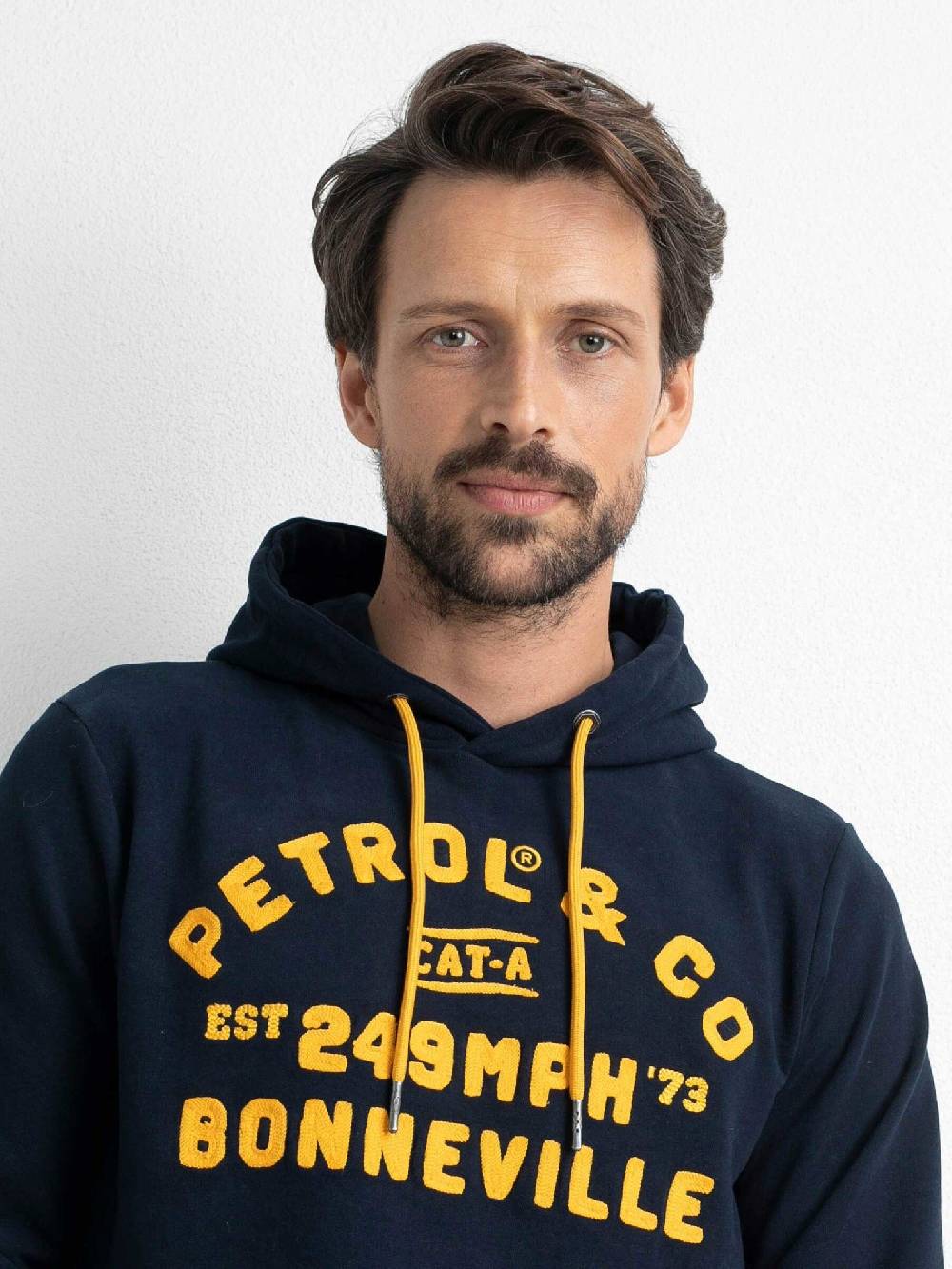 Petrol M-1020-SWH337 - Men Sweater Hooded Print (5152 Midnight Navy )