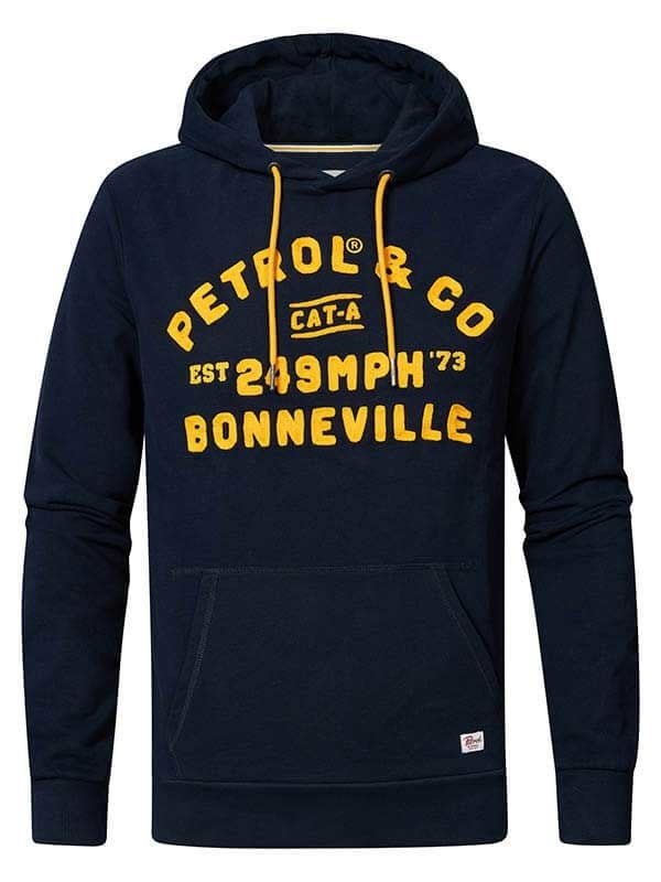 Petrol M-1020-SWH337 - Men Sweater Hooded Print (5152 Midnight Navy )
