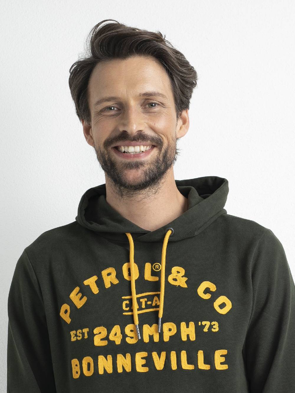 Petrol M-1020-SWH337 - Men Sweater Hooded Print (6143 Forest Night)