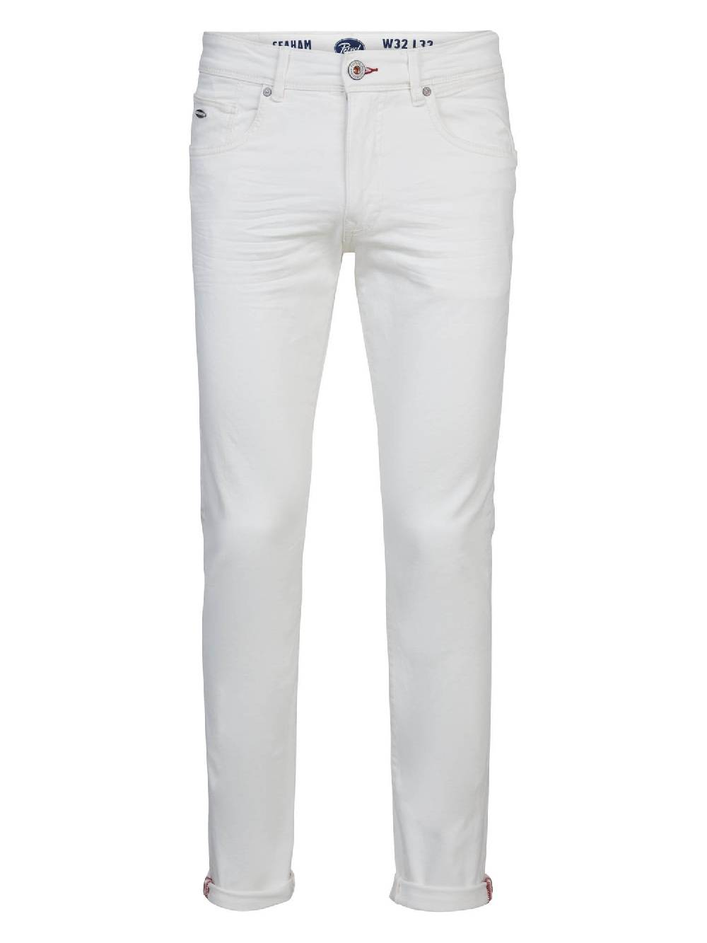 Petrol M-1030-Dnm007 - Seaham - Slim Fit Coloured (0000 Bright White)