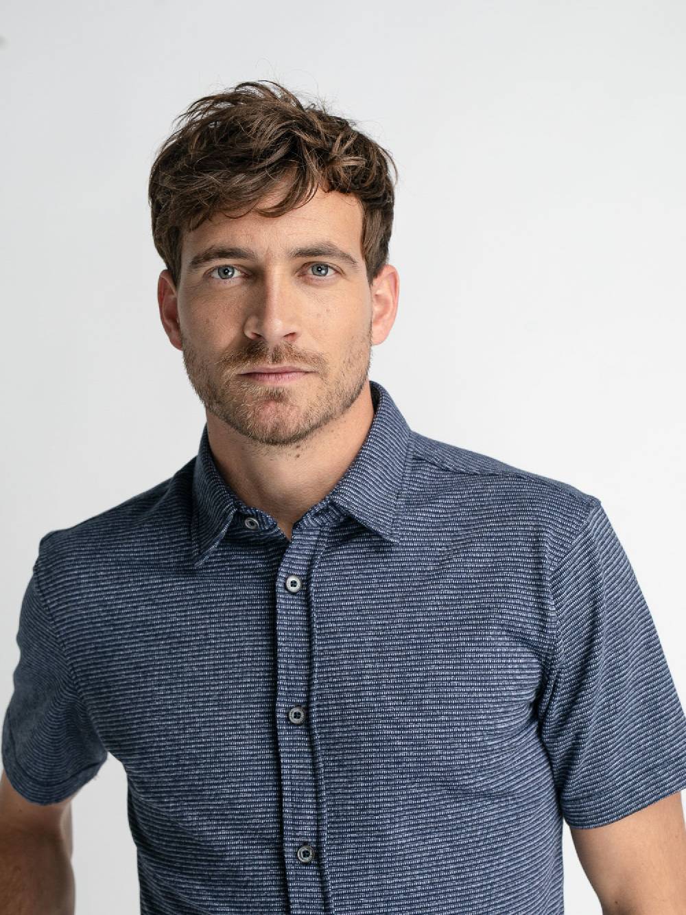 Petrol M-1030-Sis420 - Men Shirt Short Sleeve Uni (5152 Midnight Navy)