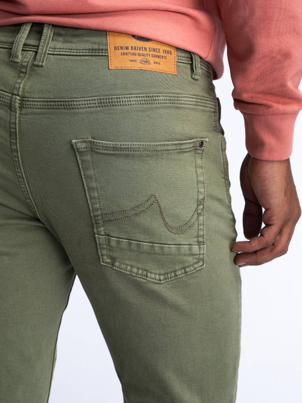 Petrol M-1040-DNM007 Seaham Coloured - Denim Slim Fit (6158 Sage Green)