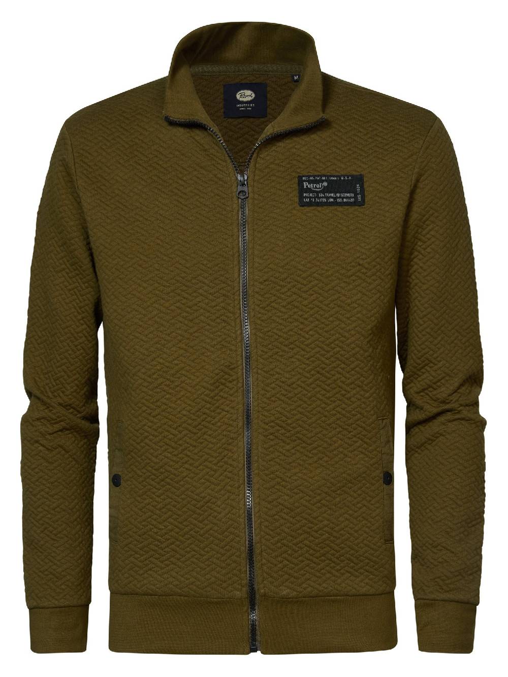 Petrol M-1040-SWC316 MEN VEST COLLAR ZIP (Sage Green 6158)