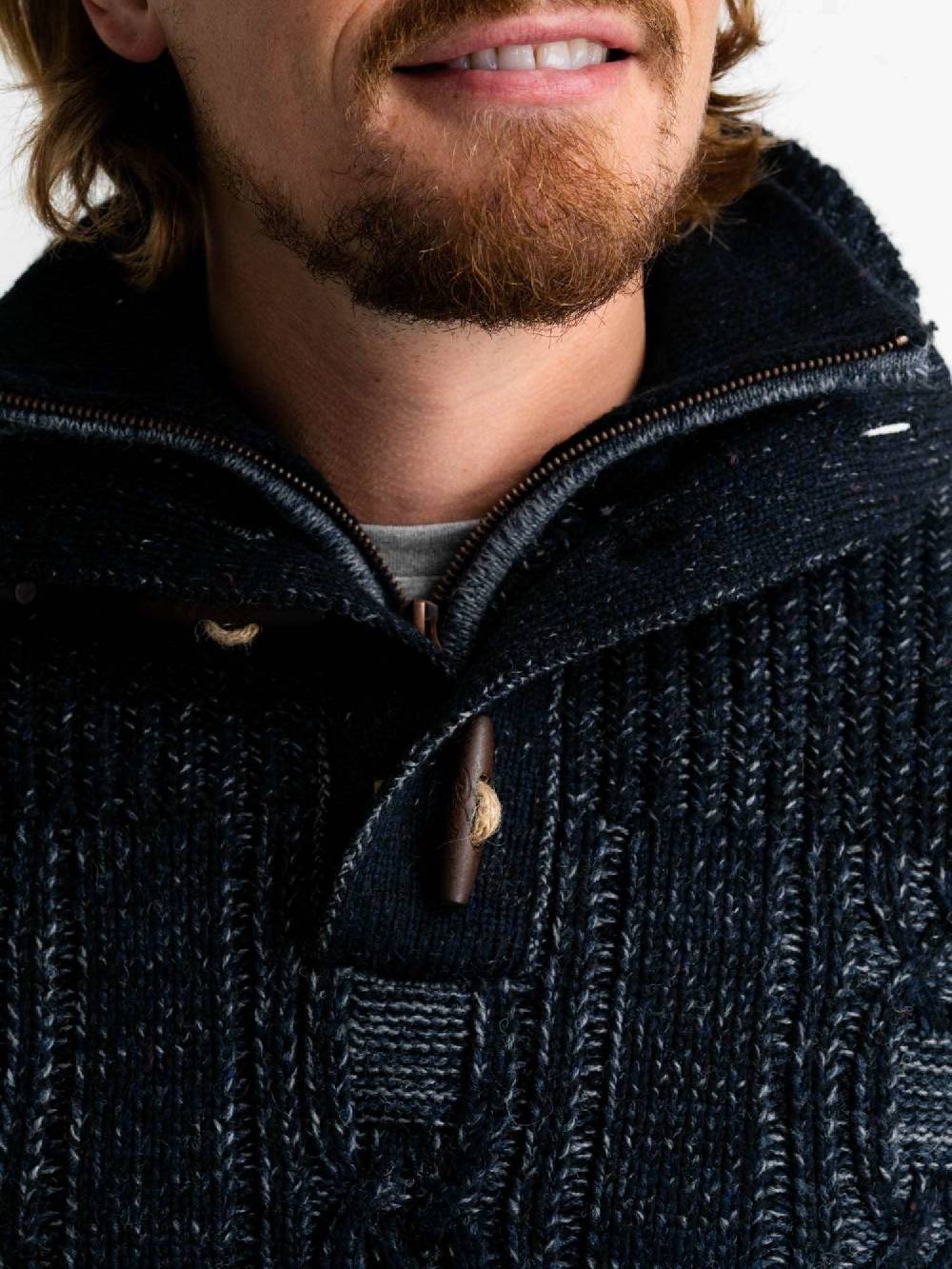 Petrol M-3020-KWC211 - Men Knitwear Collar (5107 Dark Sapphire)