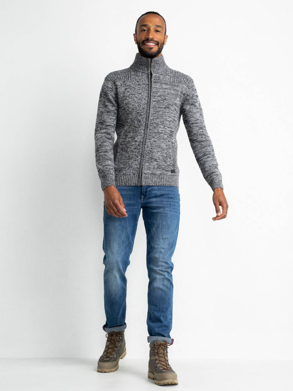 Petrol M-3020-KWC216 - Men Knitwear Collar (9999 Black)