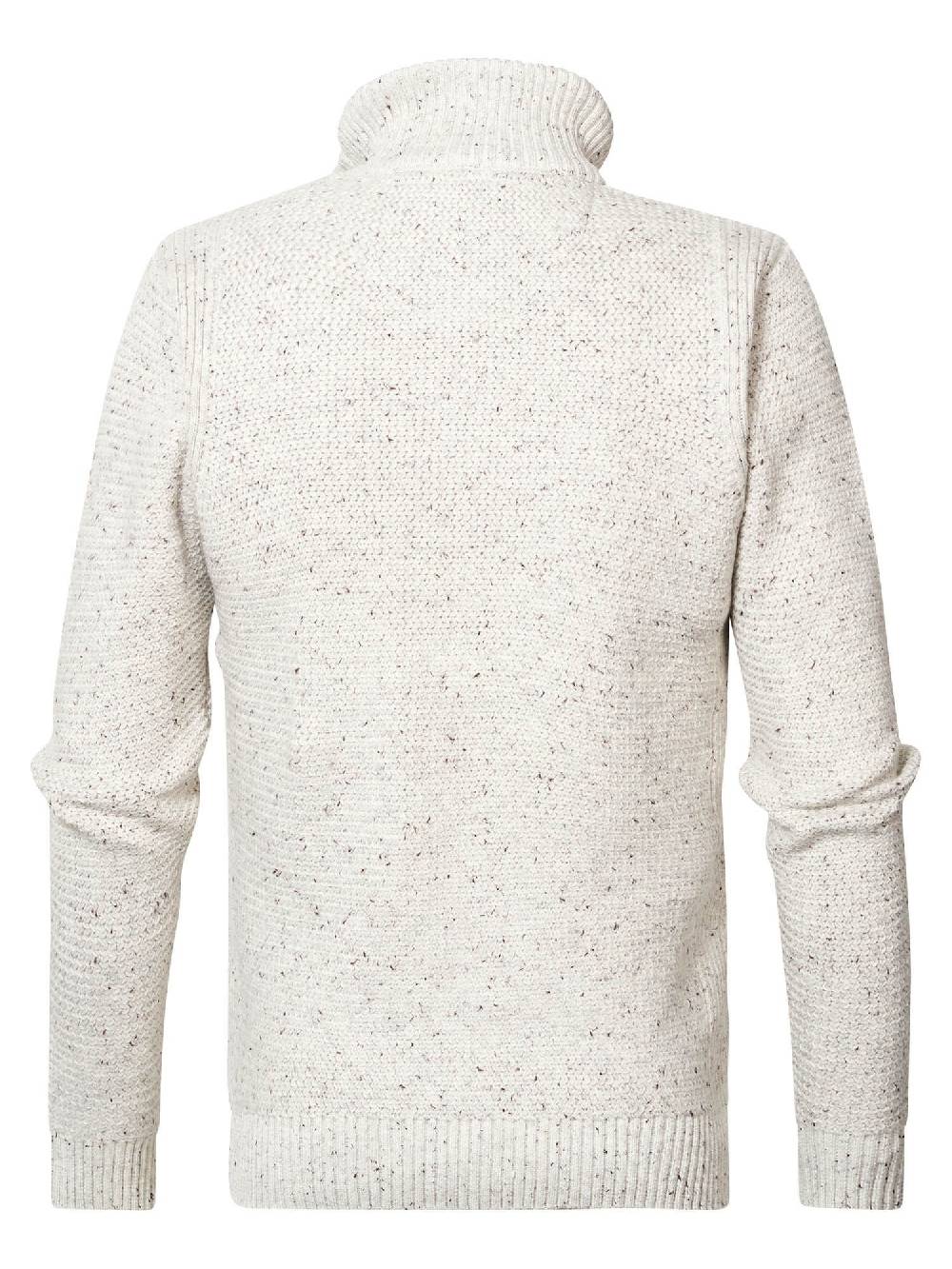 Petrol M-3020-KWC226 - Men Knitwear Collar (0009 Antique White Melee)
