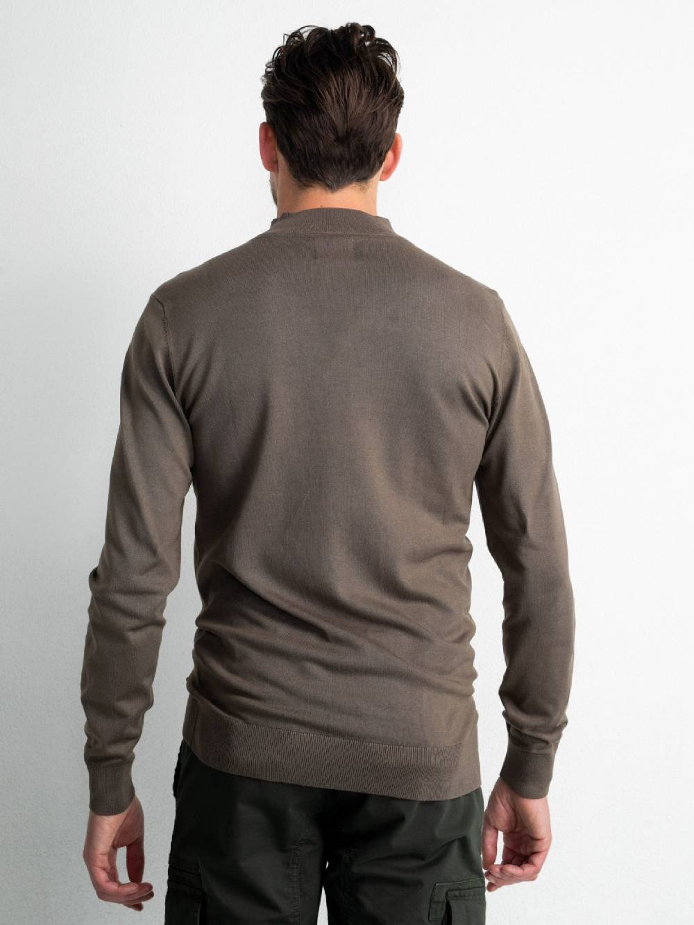 Petrol M-3020-KWC258 - Men Knitwear Collar Basic (7114 Dark Wood)