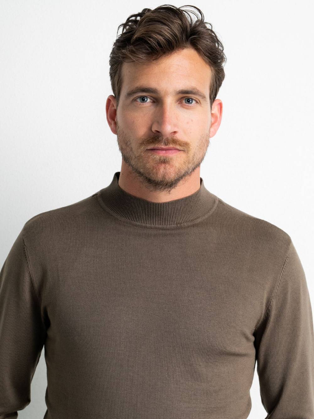 Petrol M-3020-KWC258 - Men Knitwear Collar Basic (7114 Dark Wood)