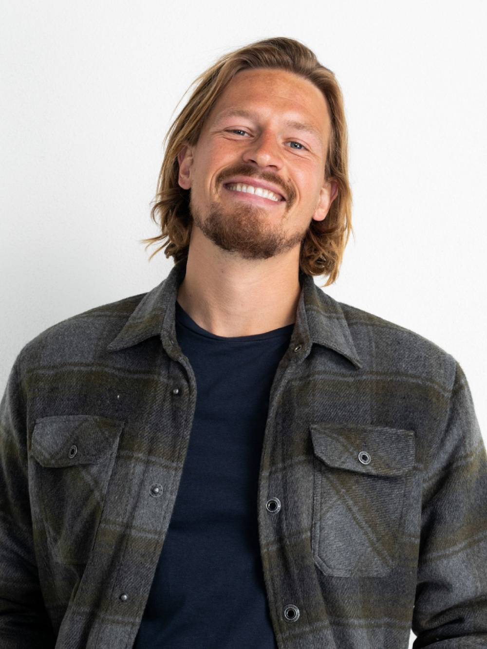 Petrol M-3020-SIL408 - Men Shirt Long Sleeve Check (7116 Desert Palm)