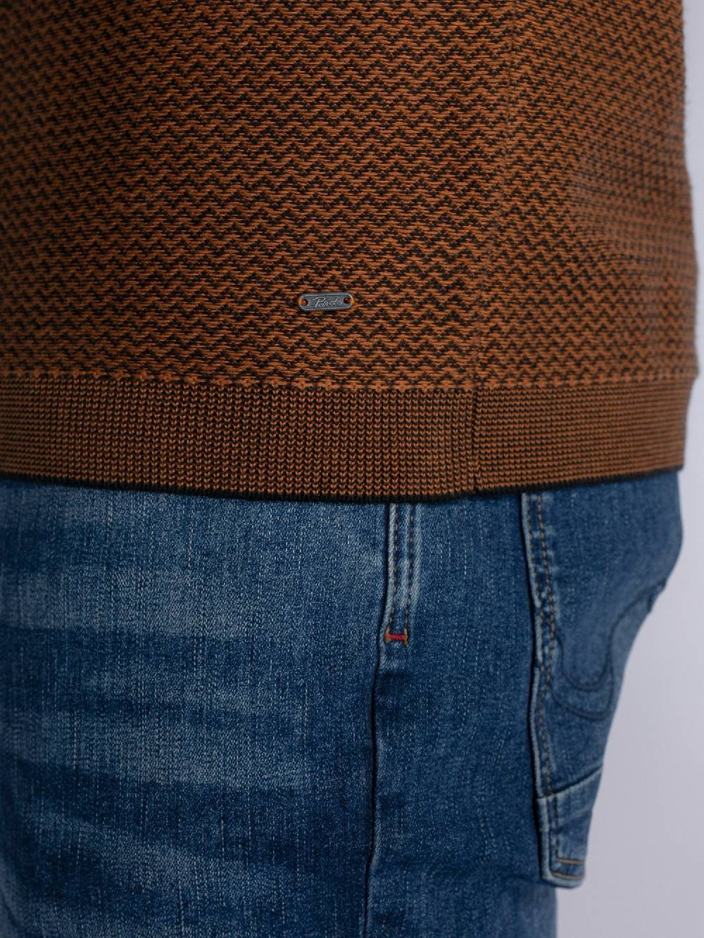 Petrol M-3030-Kwc205 - Men Knitwear Collar (9091 Dark Black)