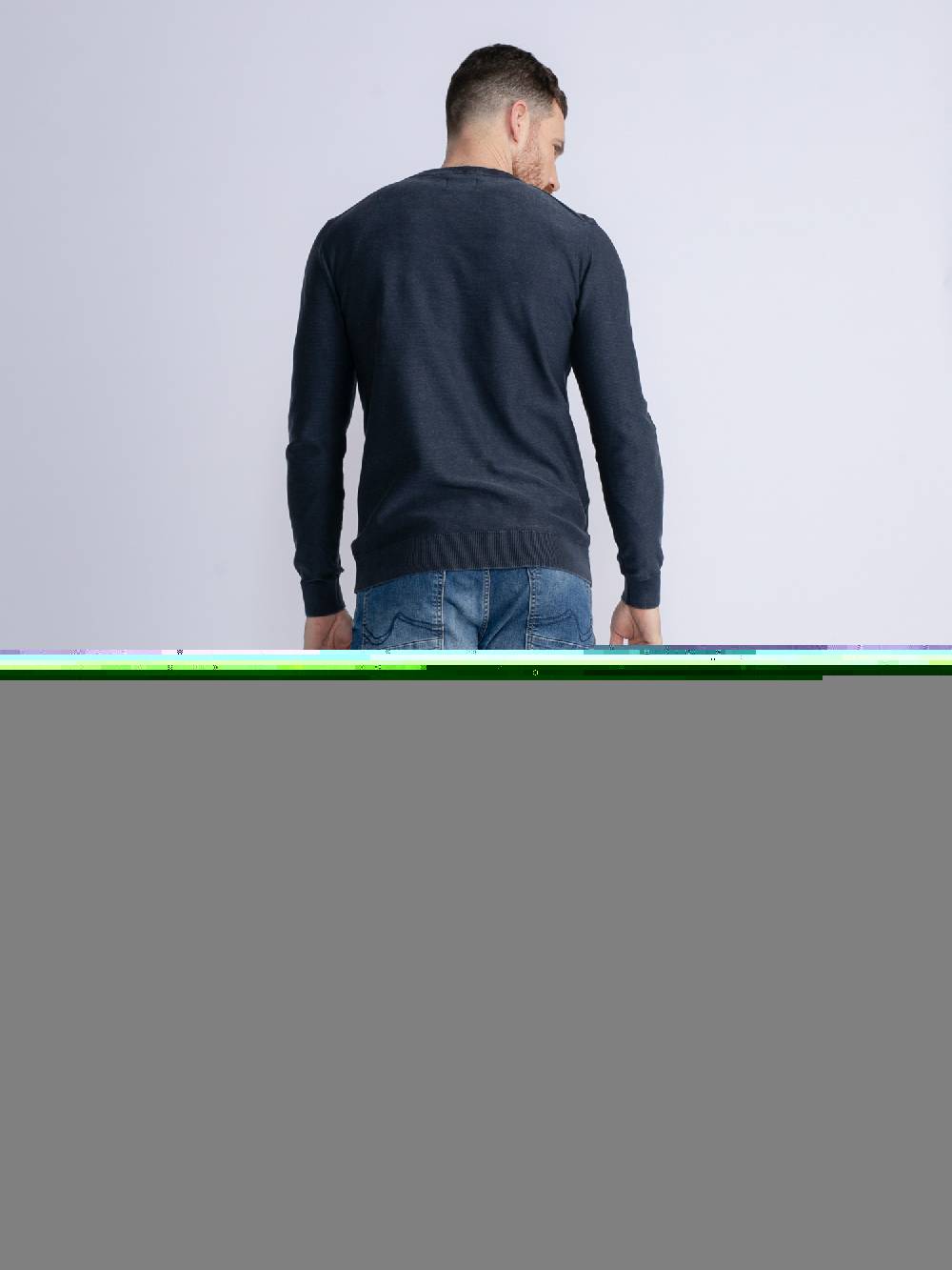 Petrol M-3030-Kwr233 - Men Knitwear Round Neck Basic (5152 Midnight Navy)