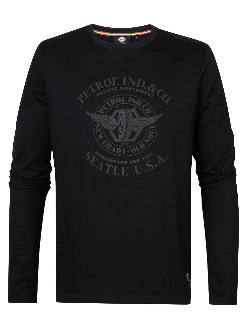 Petrol M-3030-Tlr651 - Men T-Shirt Ls Round Neck (9091 Dark Black)