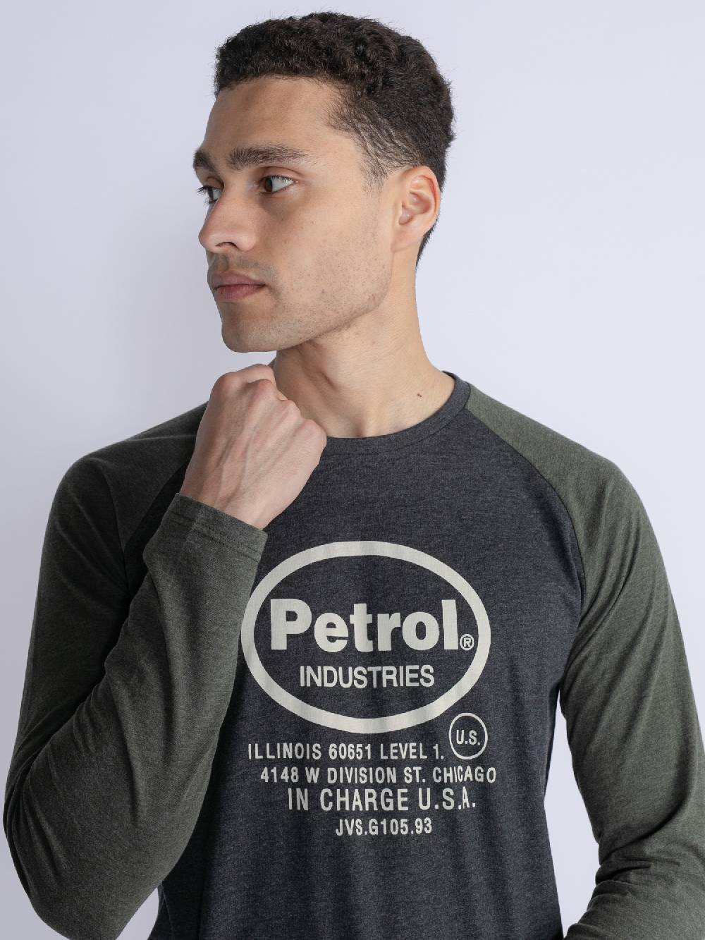Petrol M-3030-Tlr653 - Men T-Shirt Ls Round Neck (9091 Dark Black)
