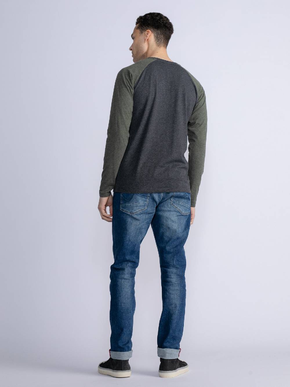 Petrol M-3030-Tlr653 - Men T-Shirt Ls Round Neck (9091 Dark Black)