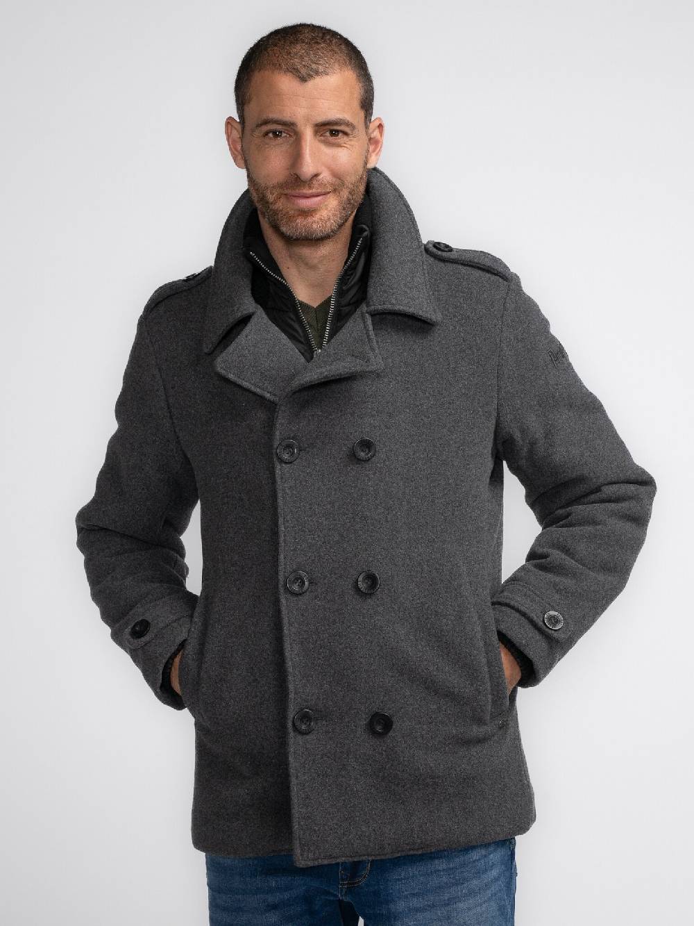 Petrol Industries M-3040-JAC102 Men Jacket Wool (9080 Steal Melee) Petrol Industries M-3040-JAC102 Men Jacket Wool (9080 Steal Melee)