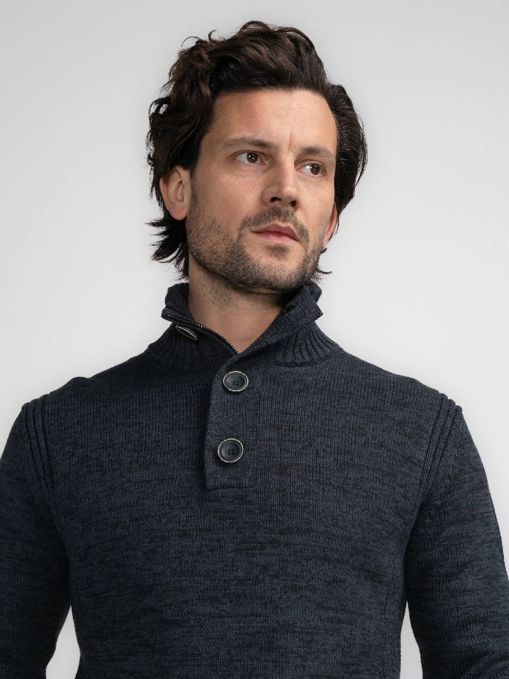 Petrol Industries M-3040-KWC206 Men Knitwear Collar (5120 Sky Captain)