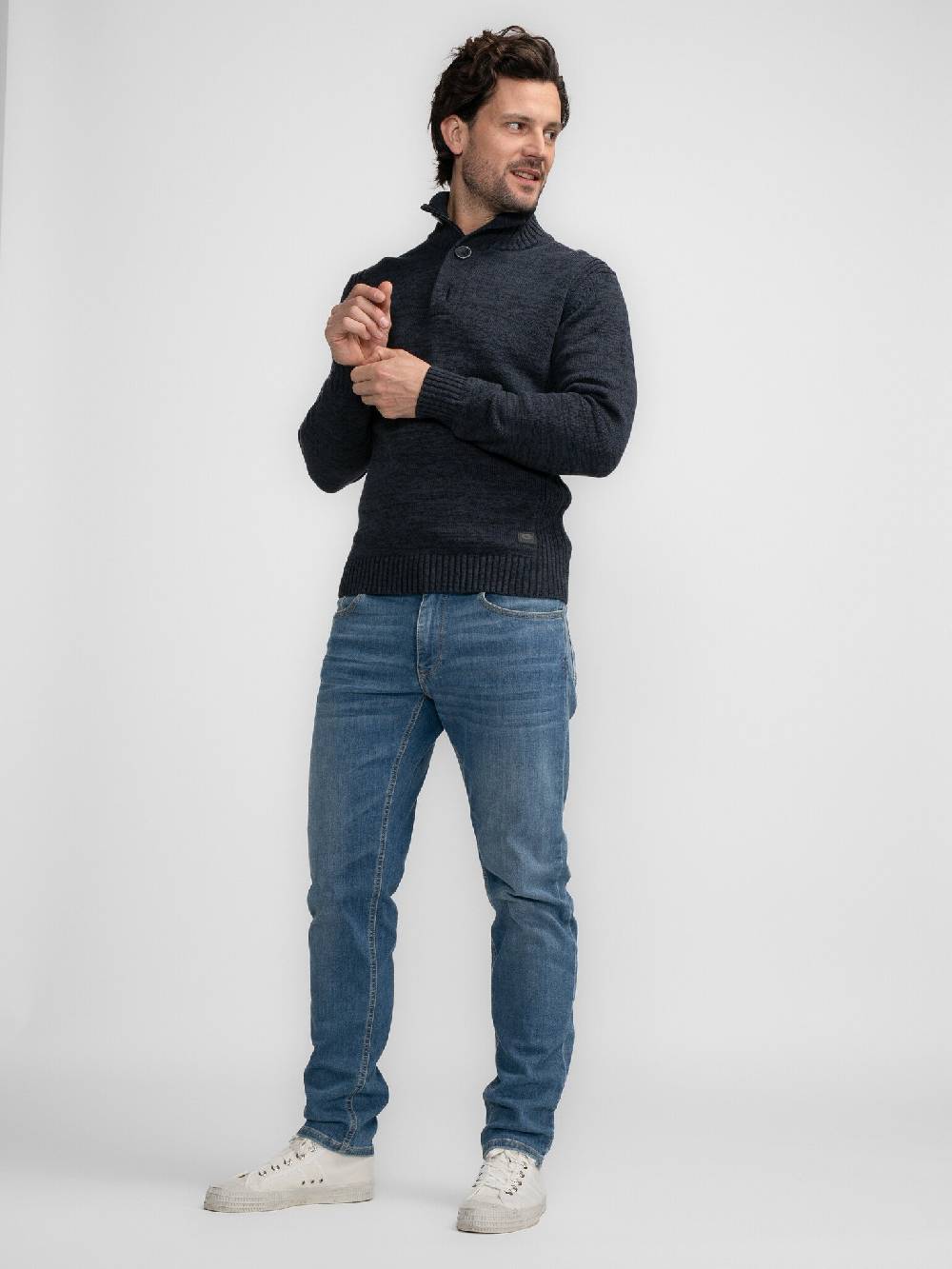 Petrol Industries M-3040-KWC206 Men Knitwear Collar (5120 Sky Captain)