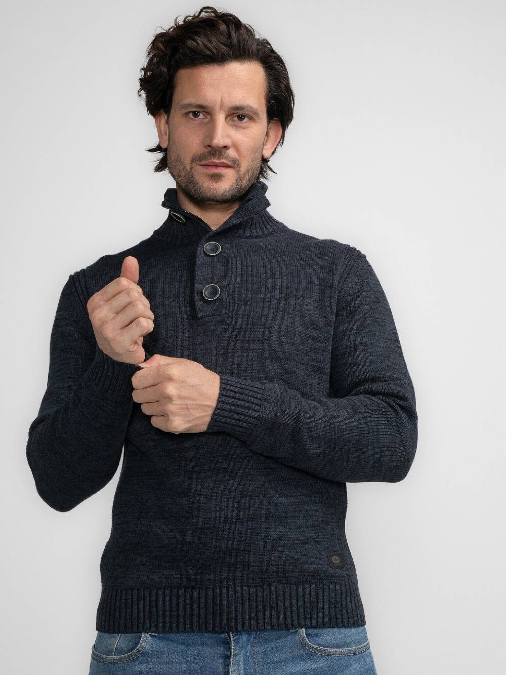 Petrol Industries M-3040-KWC206 Men Knitwear Collar (5120 Sky Captain) Petrol Industries M-3040-KWC206 Men Knitwear Collar (5120 Sky Captain)