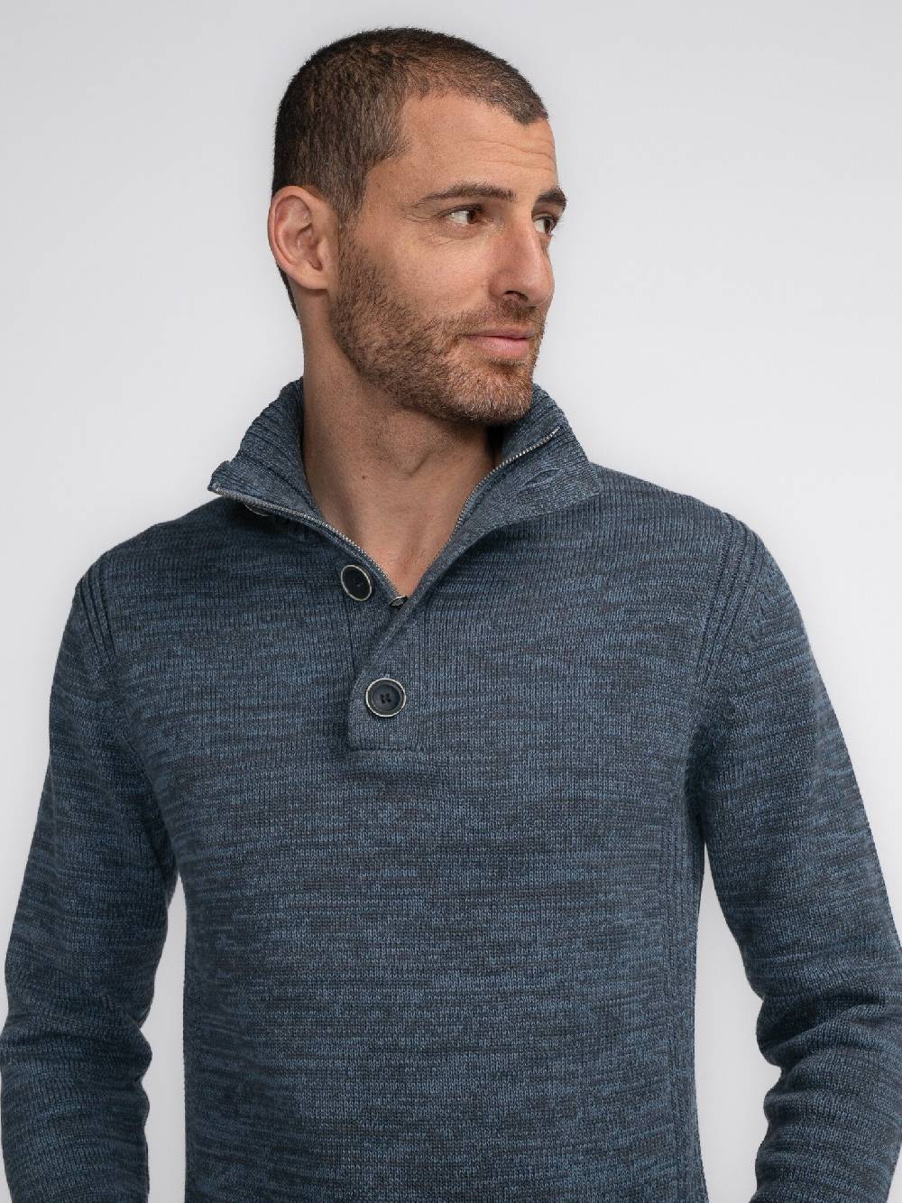 Petrol Industries M-3040-KWC206 Men Knitwear Collar (5183 Light Shadow)