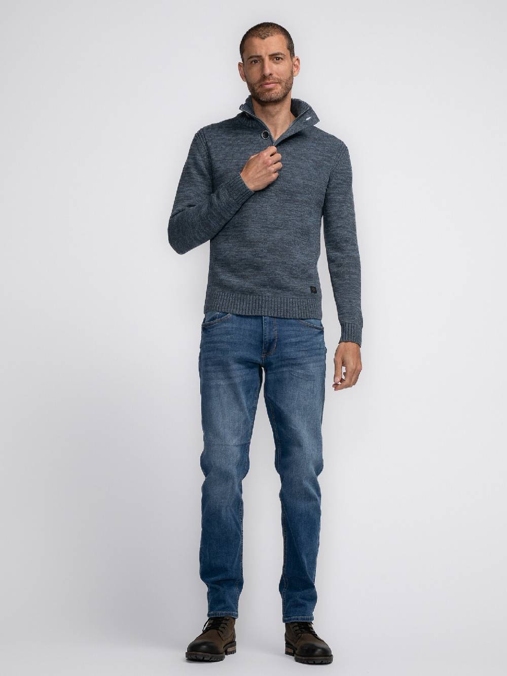 Petrol Industries M-3040-KWC206 Men Knitwear Collar (5183 Light Shadow)