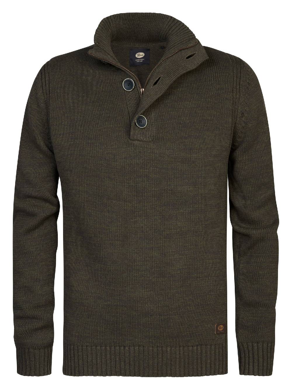 Petrol Industries M-3040-KWC206 Men Knitwear Collar (6088 Army Green) Petrol Industries M-3040-KWC206 Men Knitwear Collar (6088 Army Green)