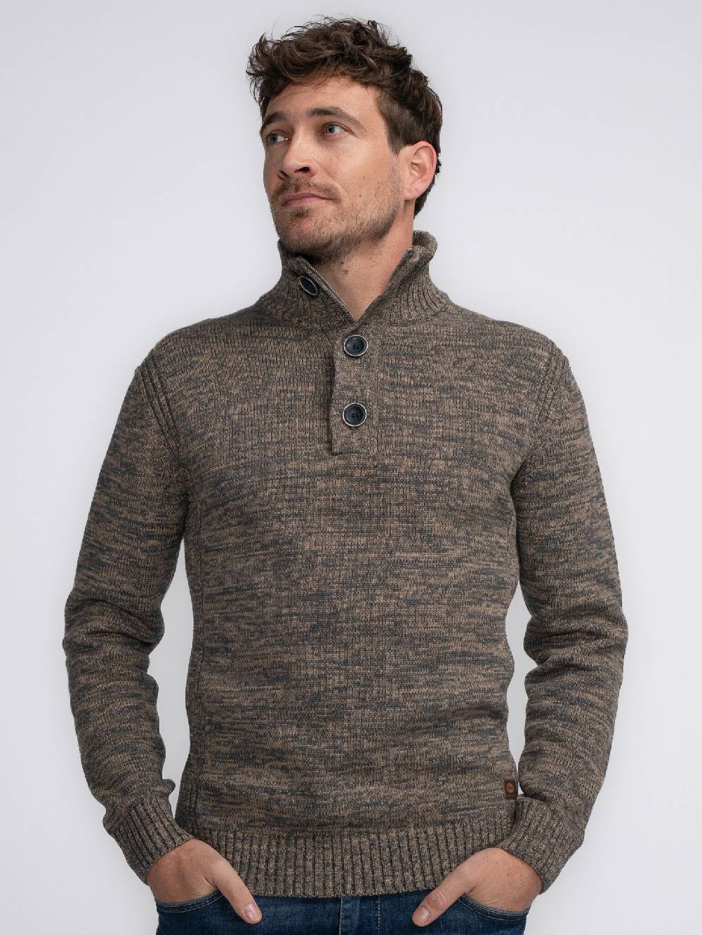 Petrol Industries M-3040-KWC206 Men Knitwear Collar (7140 Oak) Petrol Industries M-3040-KWC206 Men Knitwear Collar (7140 Oak)