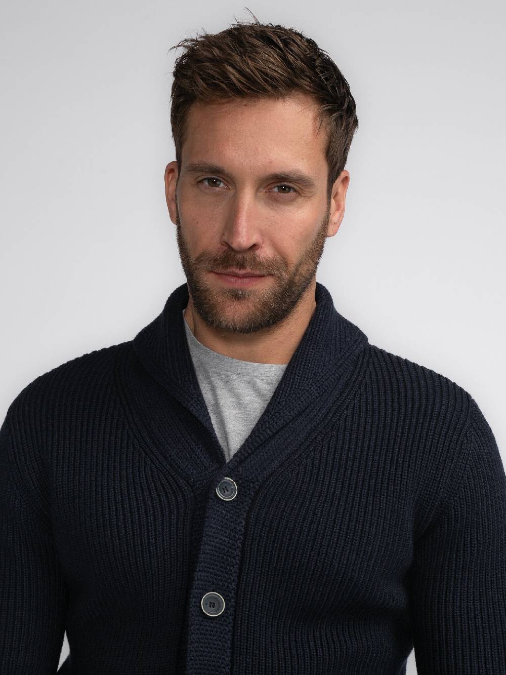 Petrol Industries M-3040-KWC282 Men Knitwear Collar Cardigan (5120 Sky Captain)