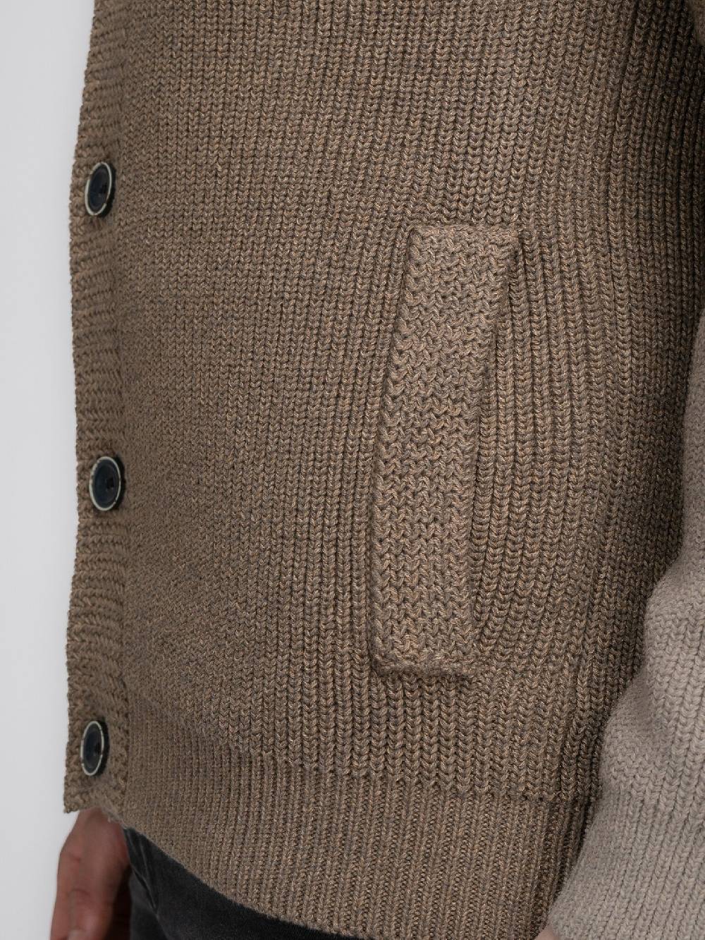 Petrol Industries M-3040-KWC282 Men Knitwear Collar Cardigan (7140 Oak)