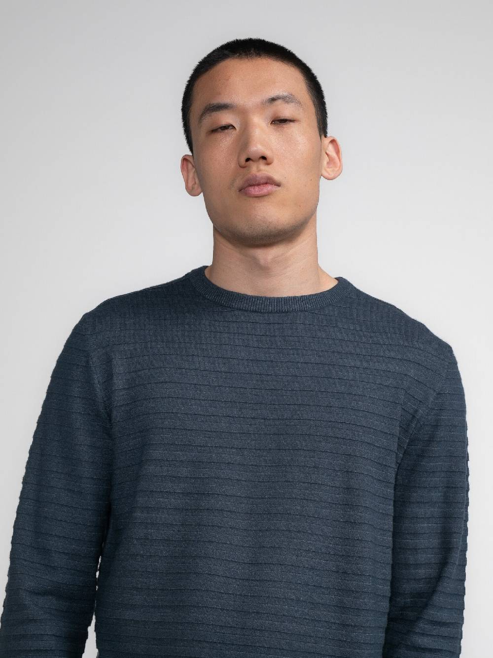 Petrol M-3040-KWR269 Men Knitwear Round Neck Basic (5185 Midnight Blue)