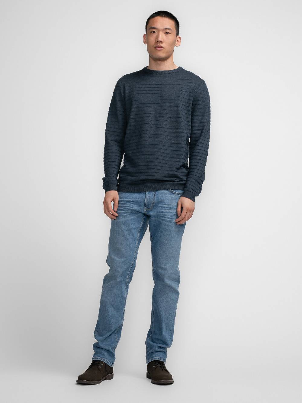 Petrol M-3040-KWR269 Men Knitwear Round Neck Basic (5185 Midnight Blue)