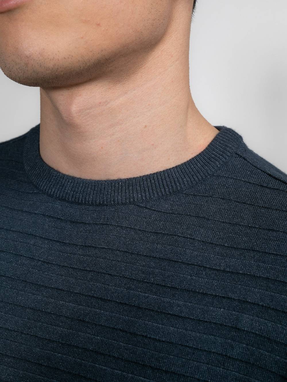 Petrol M-3040-KWR269 Men Knitwear Round Neck Basic (5185 Midnight Blue)