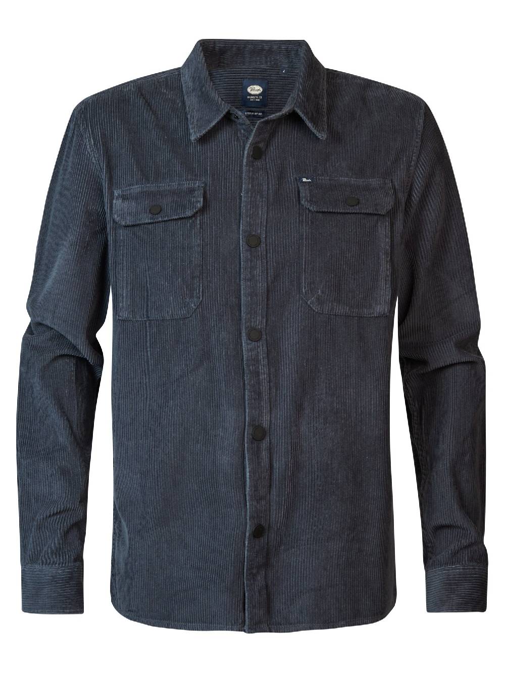 Petrol M-3040-SIL427 MEN SHIRT LONG SLEEVE UNI 5185 Midnight Blue