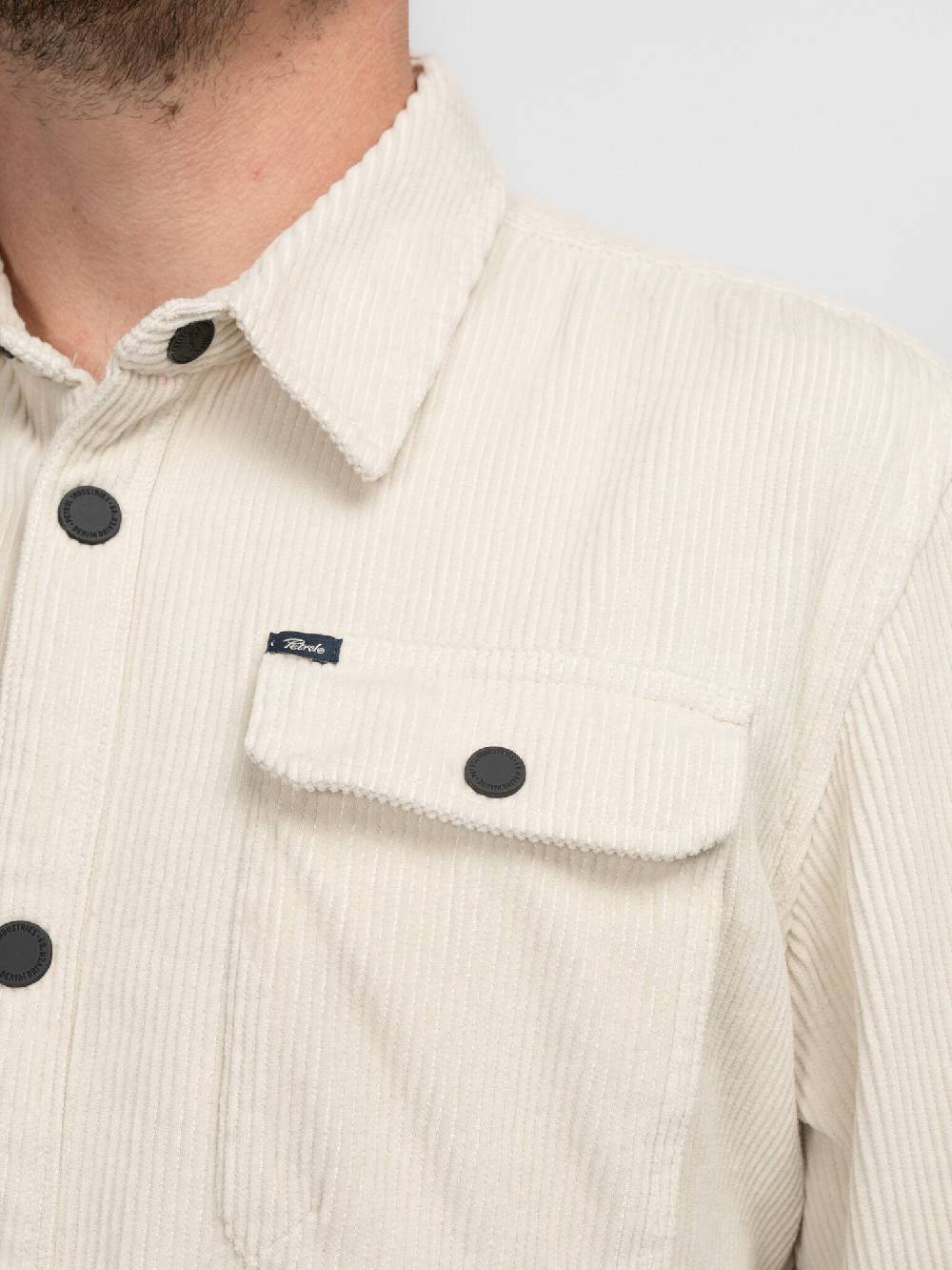 Petrol M-3040-SIL427 MEN SHIRT LONG SLEEVE UNI 7137 ECRU