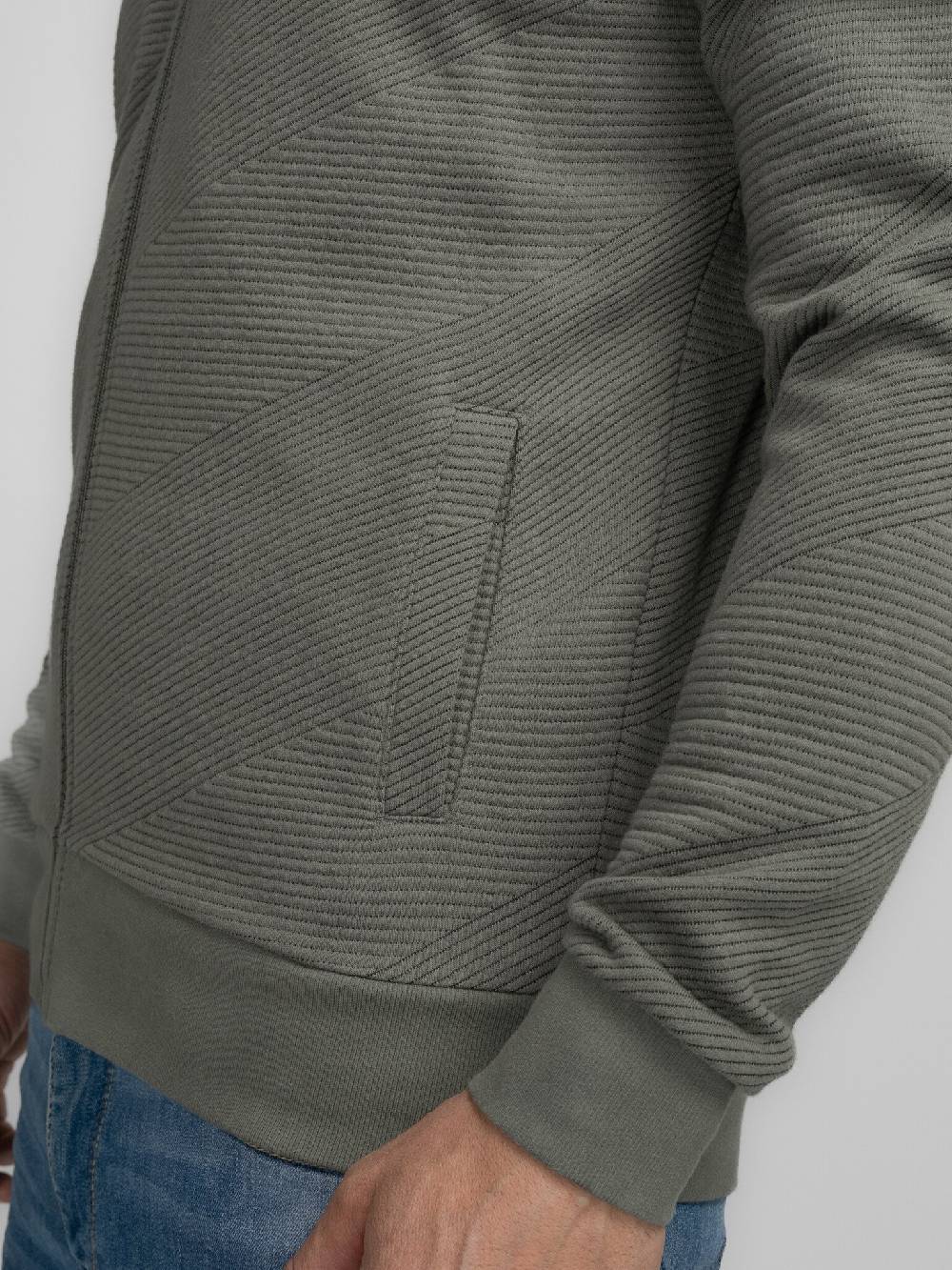 Petrol M-3040-SWC315 Men Sweater Collar Zip (6165 Dark Sage)
