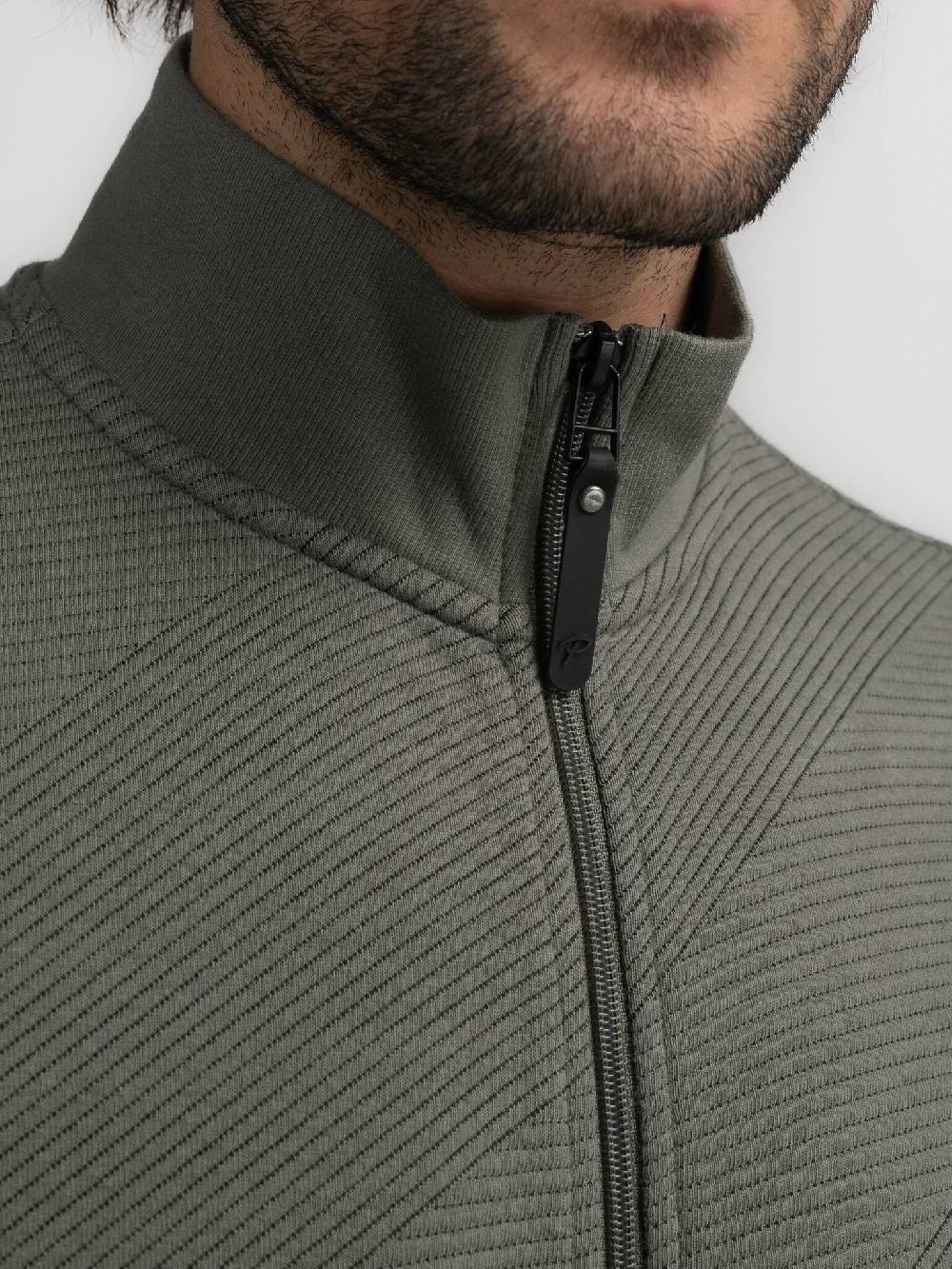 Petrol M-3040-SWC315 Men Sweater Collar Zip (6165 Dark Sage)
