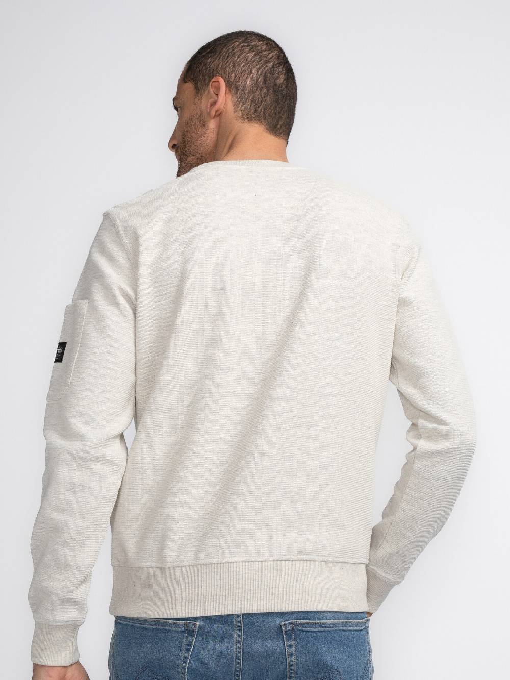 Petrol M-3040-SWR304 Men Sweater Round Neck (0009 Antique White Melee)