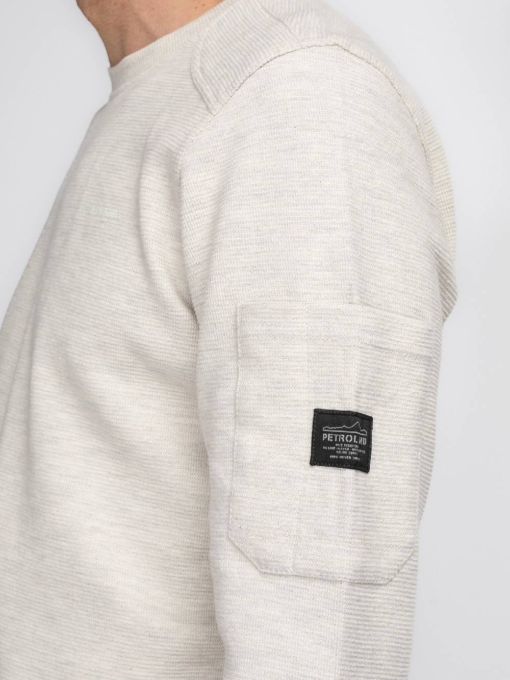 Petrol M-3040-SWR304 Men Sweater Round Neck (0009 Antique White Melee)
