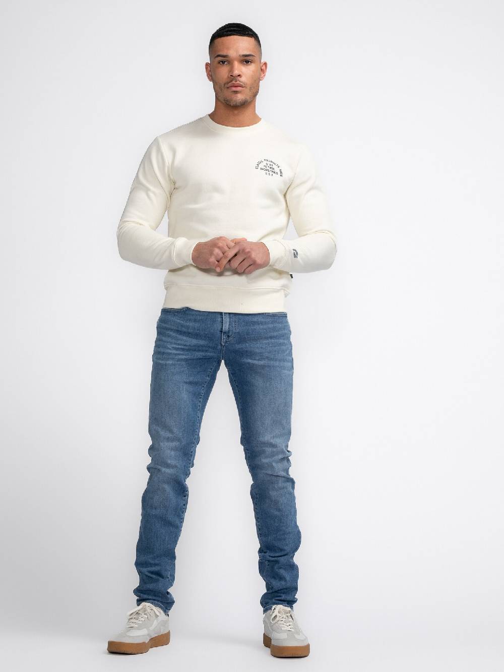 Petrol M-3040-SWR364 Men Sweater Round Neck Print (0007 Antique White)