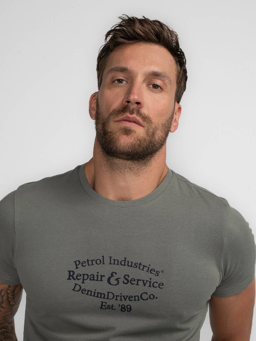 Petrol M-3040-TSR661Men T-Shirt SS Classic Print (6165 Dark Sage)