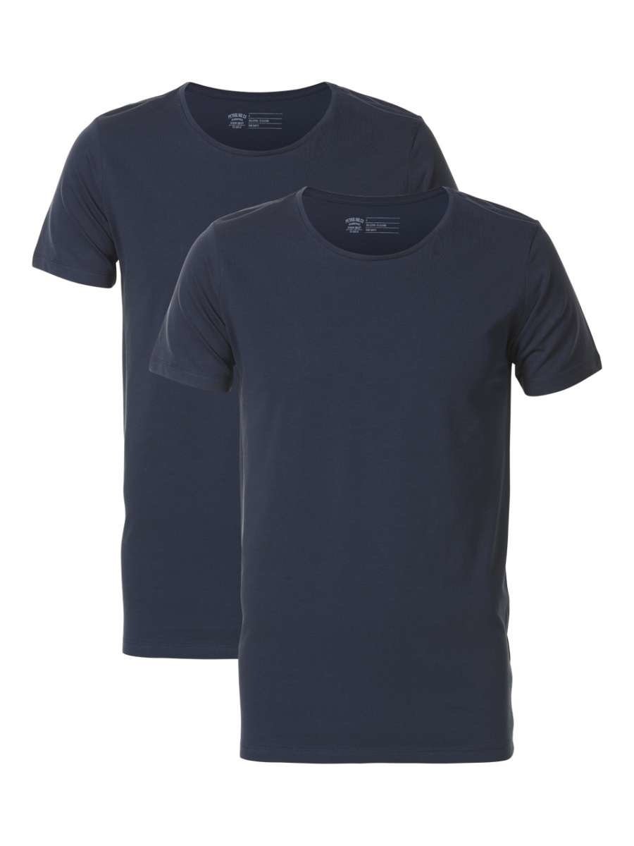 Petrol M-BF-RLYCRA-T-Shirt Ss R-Neck 2-Pack (5091 Deep Navy)
