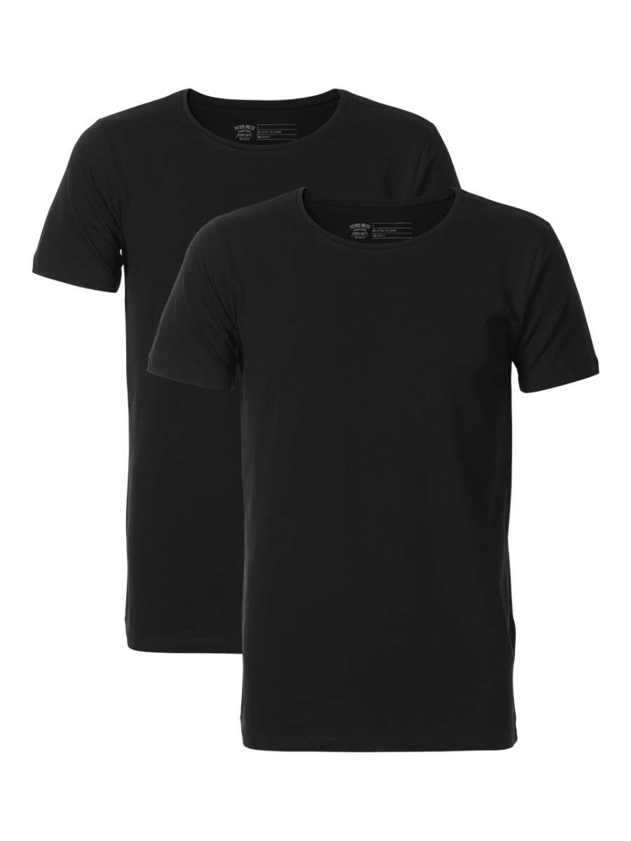Petrol M-BF-RLYCRA-T-Shirt Ss R-Neck 2-Pack (9999 Black)