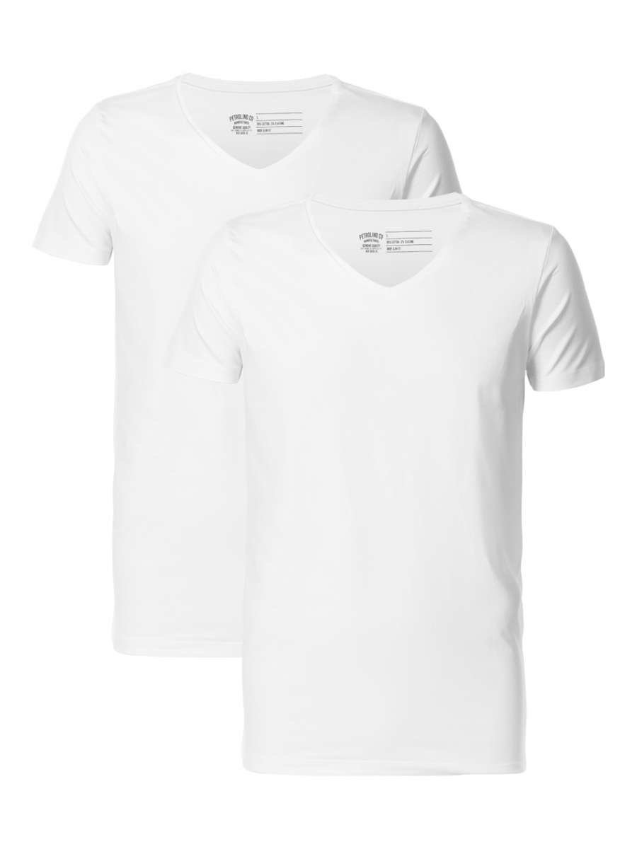 Petrol M-BF-VLYCRAT-Shirt Ss V-Neck 2-Pack (0000 White)