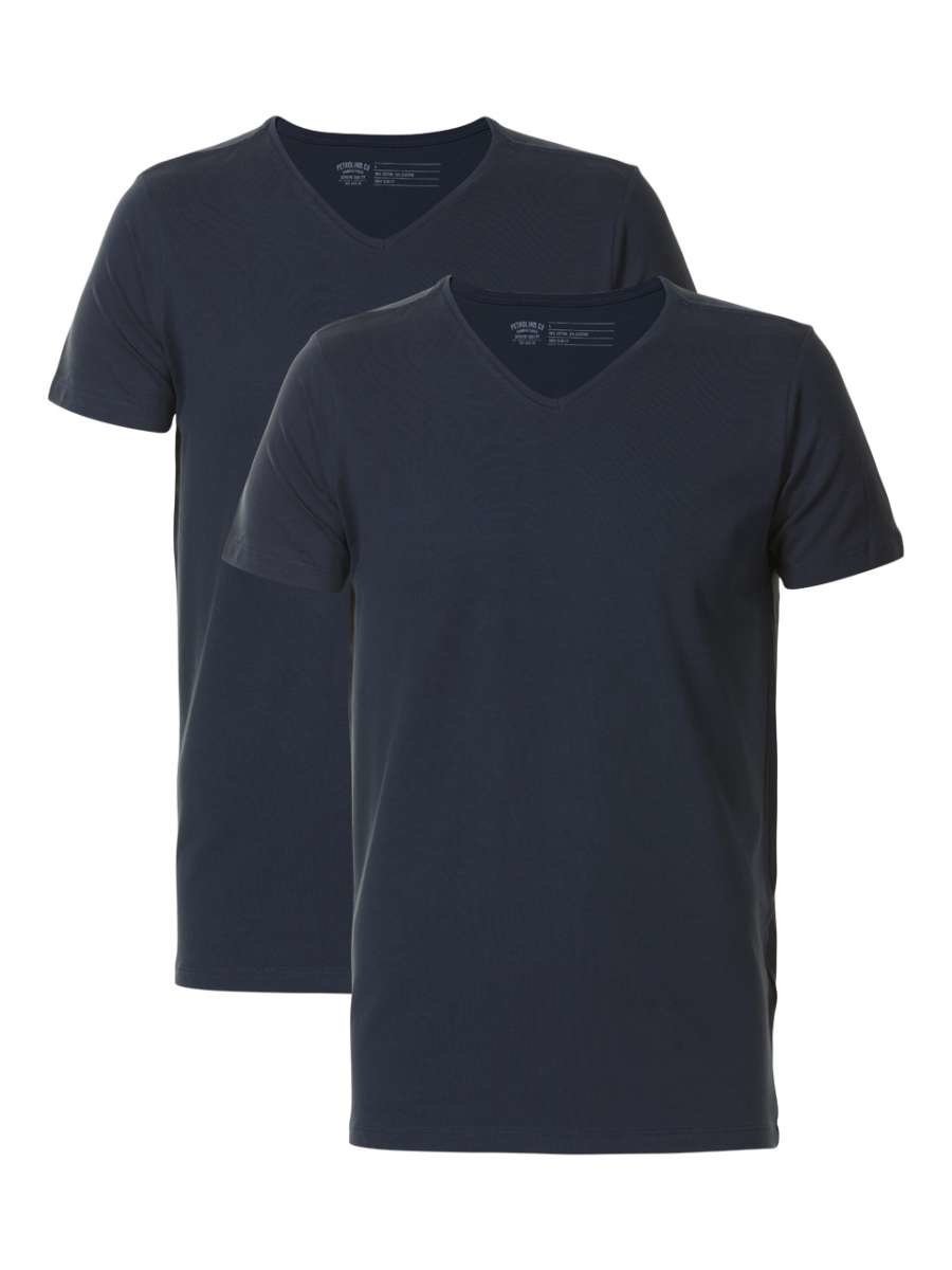 Petrol M-BF-VLYCRAT-Shirt Ss V-Neck 2-Pack (5091 Deep Navy)