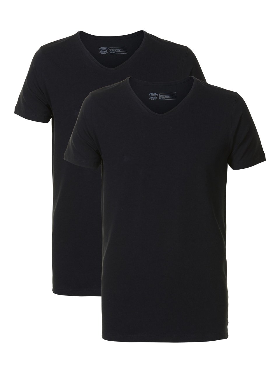 Petrol M-BF-VLYCRAT-Shirt Ss V-Neck 2-Pack (9999 Black)