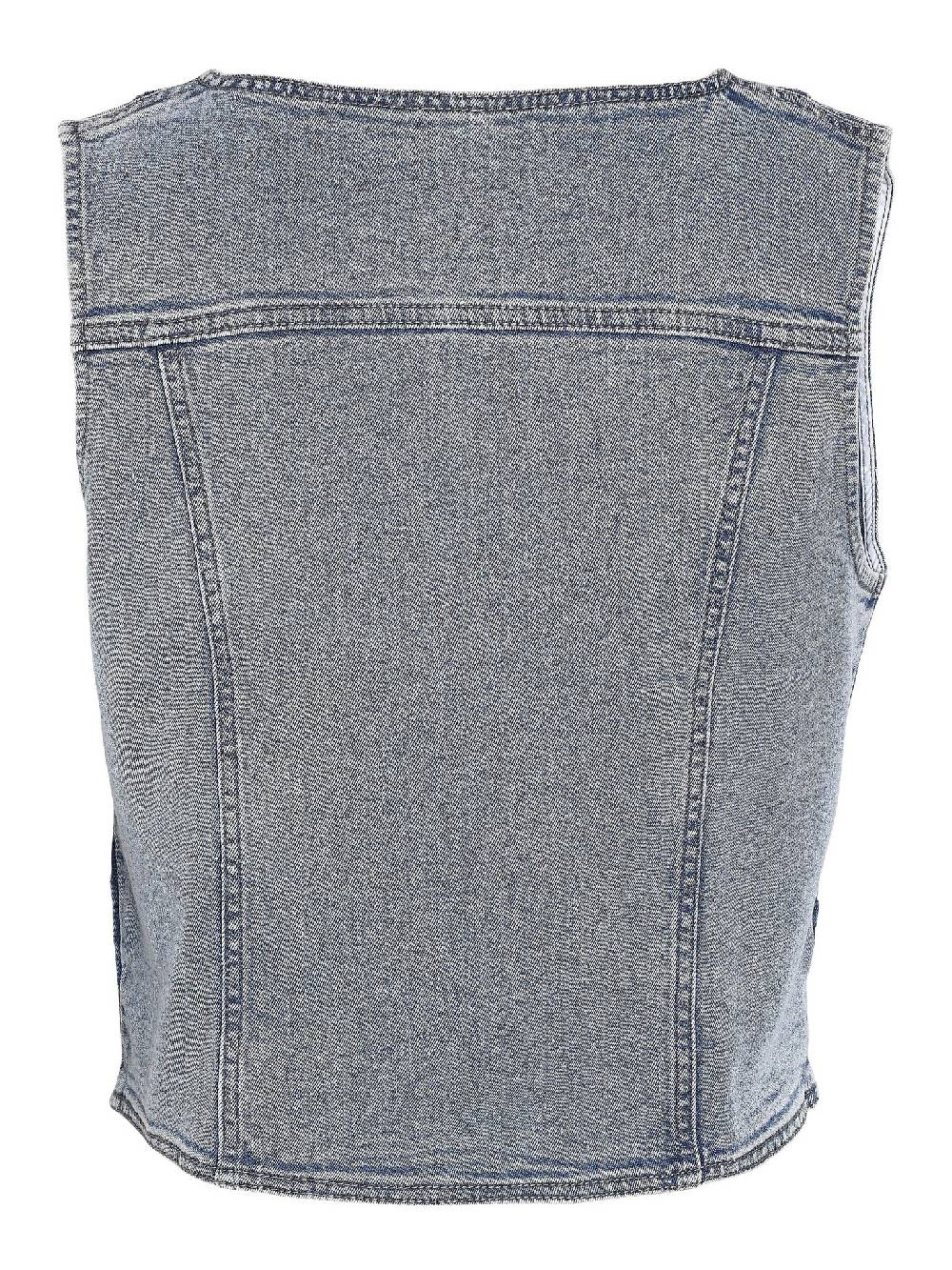 NOISY MAY NMSANNA S/L TOP VEST VI494LB (Light Blue Denim)