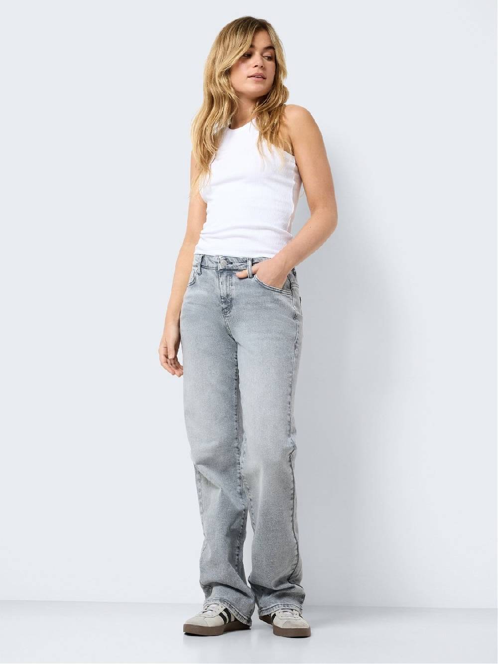 NOISY MAY NMYOLANDA NM WIDE JEANS NOOS (Light Grey Denim)