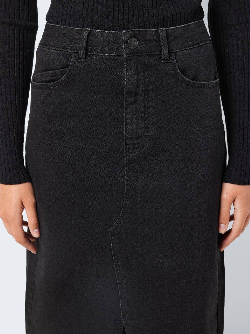 NOISY MAY KATH NW Long Skirt (Black Denim)