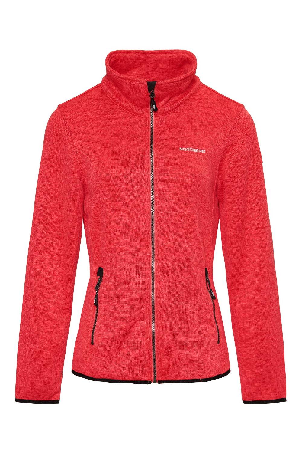 Nordberg ANDREA Knitted Fleece Jacket Red Melange